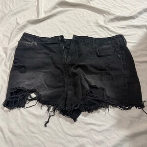 Forever 21 Distressed Black Denim Shorts
